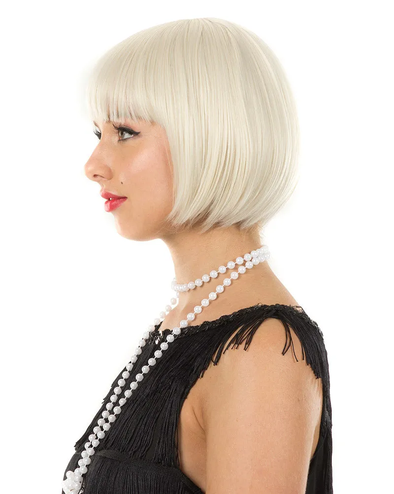 20s Flapper Deluxe Platinum Blonde Bob Wig