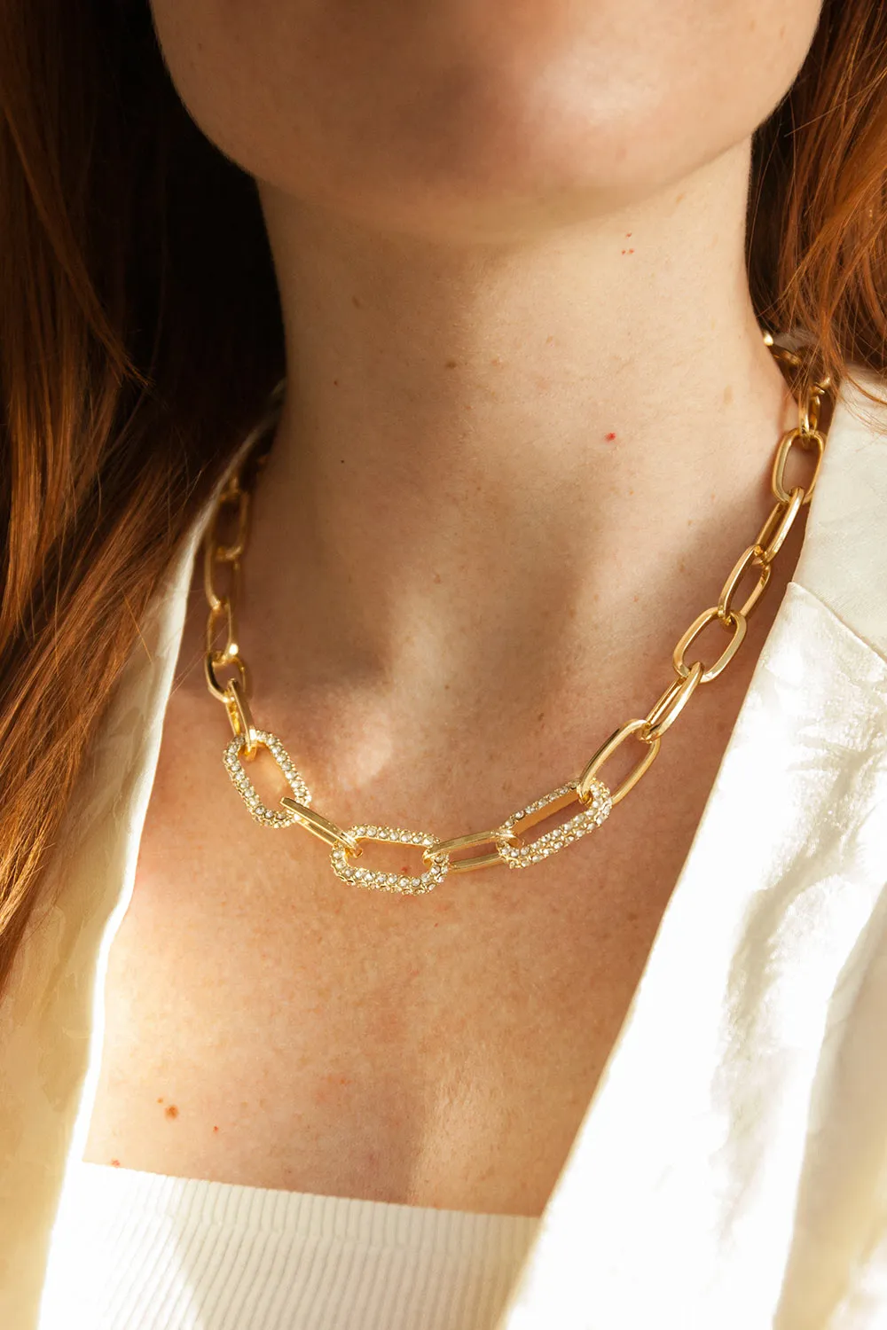 Alcoy | Golden Oval Chain Necklace