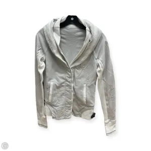 Athletic Jacket By Lululemon In Grey & White, Size: 4