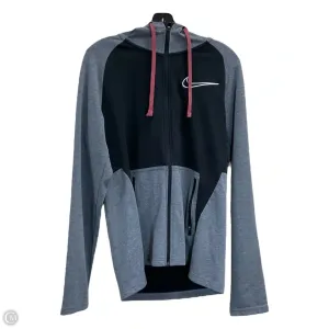 Athletic Jacket By Nike In Black & Grey, Size: M