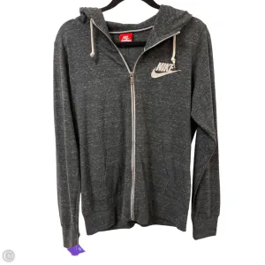 Athletic Jacket By Nike In Grey, Size: L