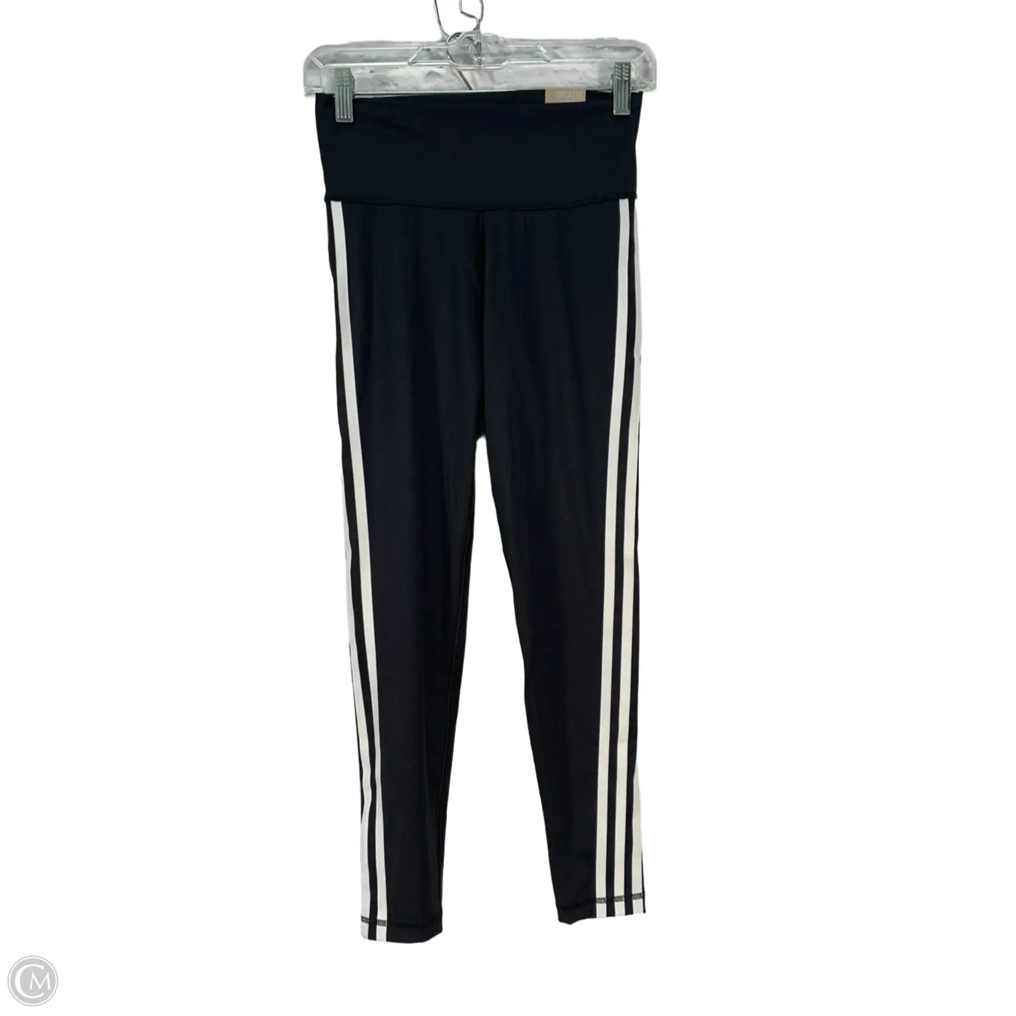 Athletic Leggings By Adidas In Black & White, Size: M