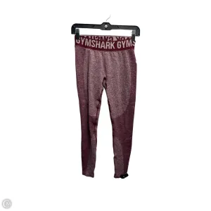 Athletic Leggings By Gym Shark In Maroon, Size: S