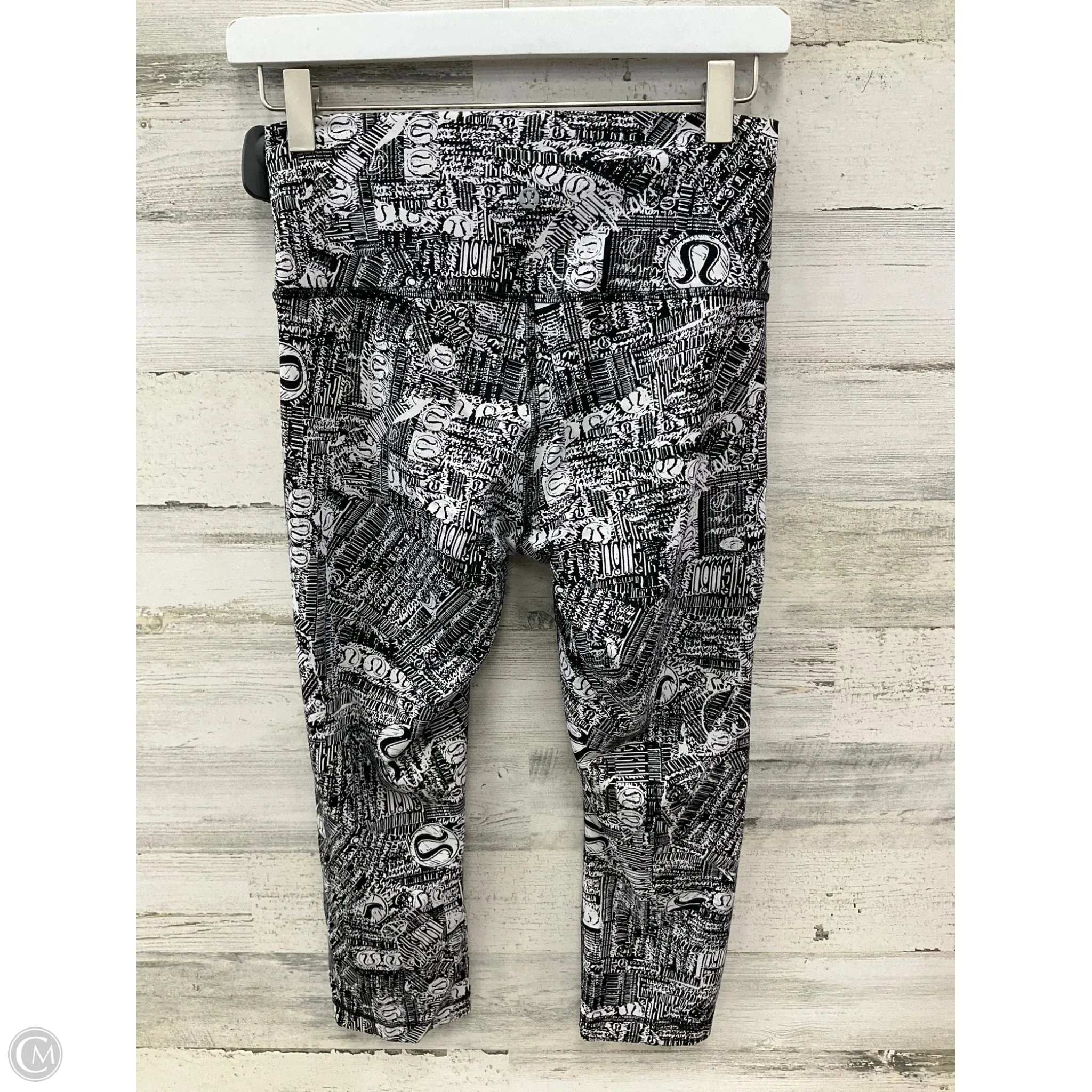 Athletic Leggings By Lululemon In Black & White, Size: 8