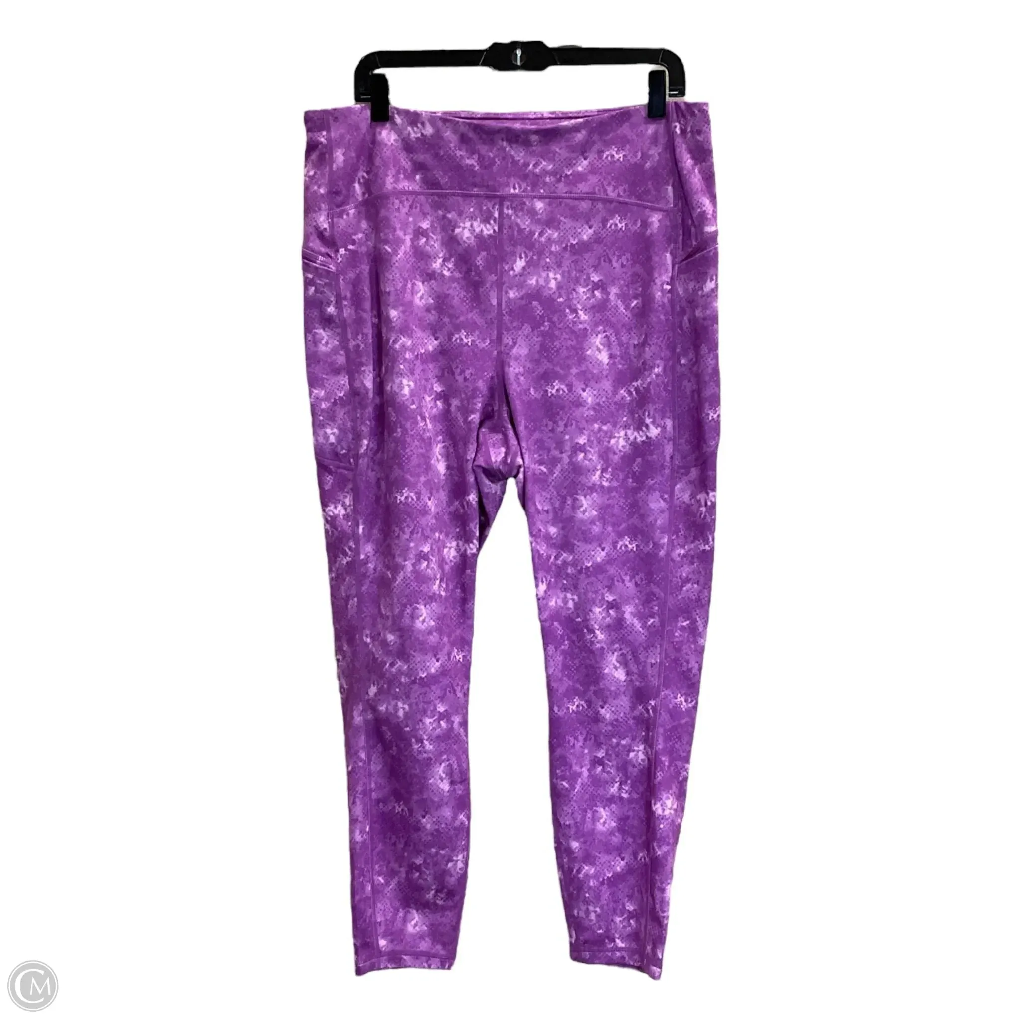 Athletic Leggings By Reebok In Pink, Size: 1x