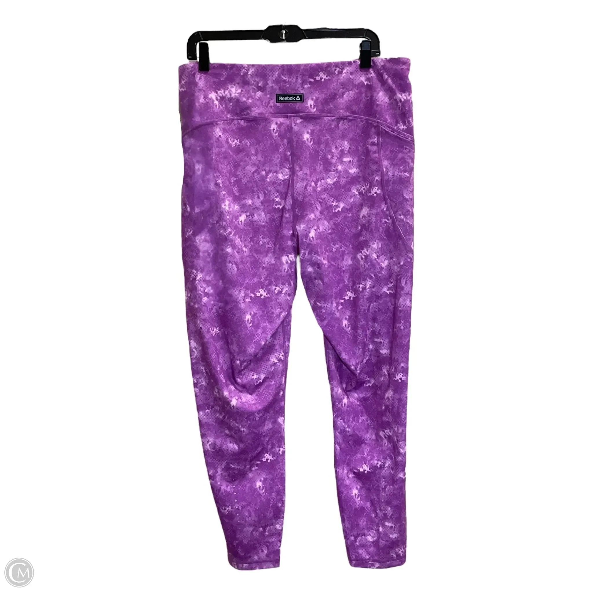 Athletic Leggings By Reebok In Pink, Size: 1x
