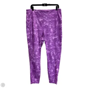 Athletic Leggings By Reebok In Pink, Size: 1x