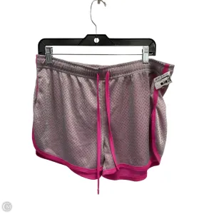 Athletic Shorts By Bobbie Brooks In Grey & Pink, Size: 1x