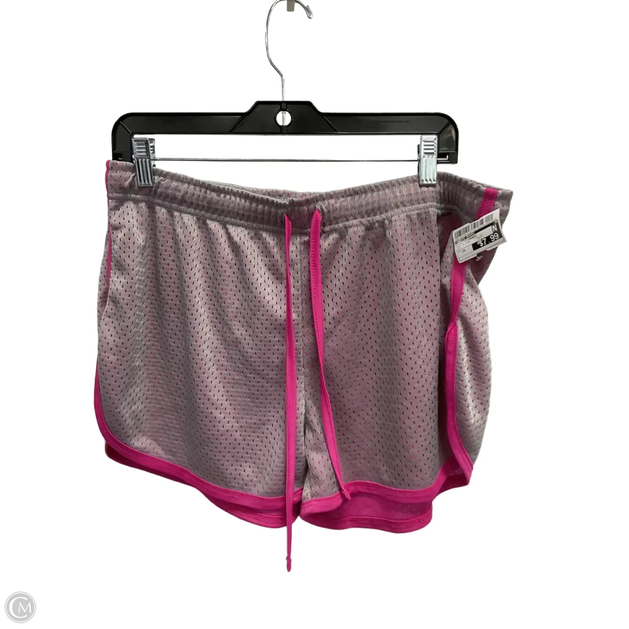 Athletic Shorts By Bobbie Brooks In Grey & Pink, Size: 1x