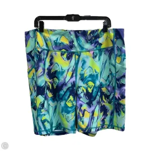 Athletic Shorts By Tek Gear In Green & Yellow, Size: 2x