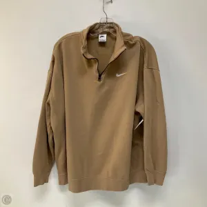 Athletic Sweatshirt Collar By Nike Apparel In Brown, Size: L