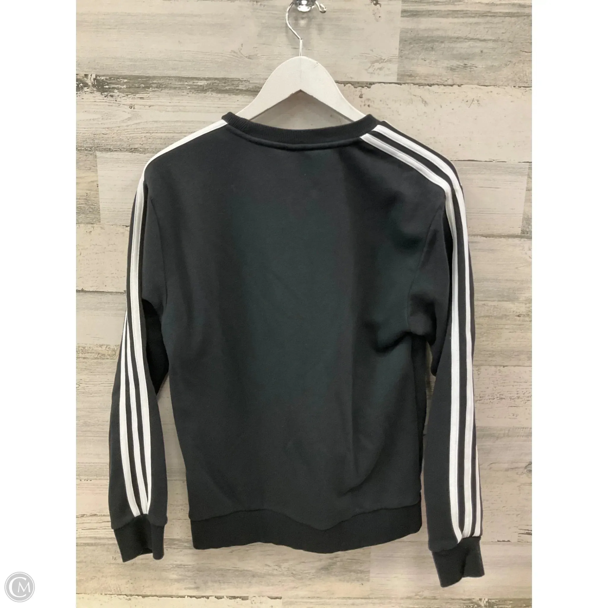 Athletic Sweatshirt Crewneck By Adidas In Black & White, Size: S