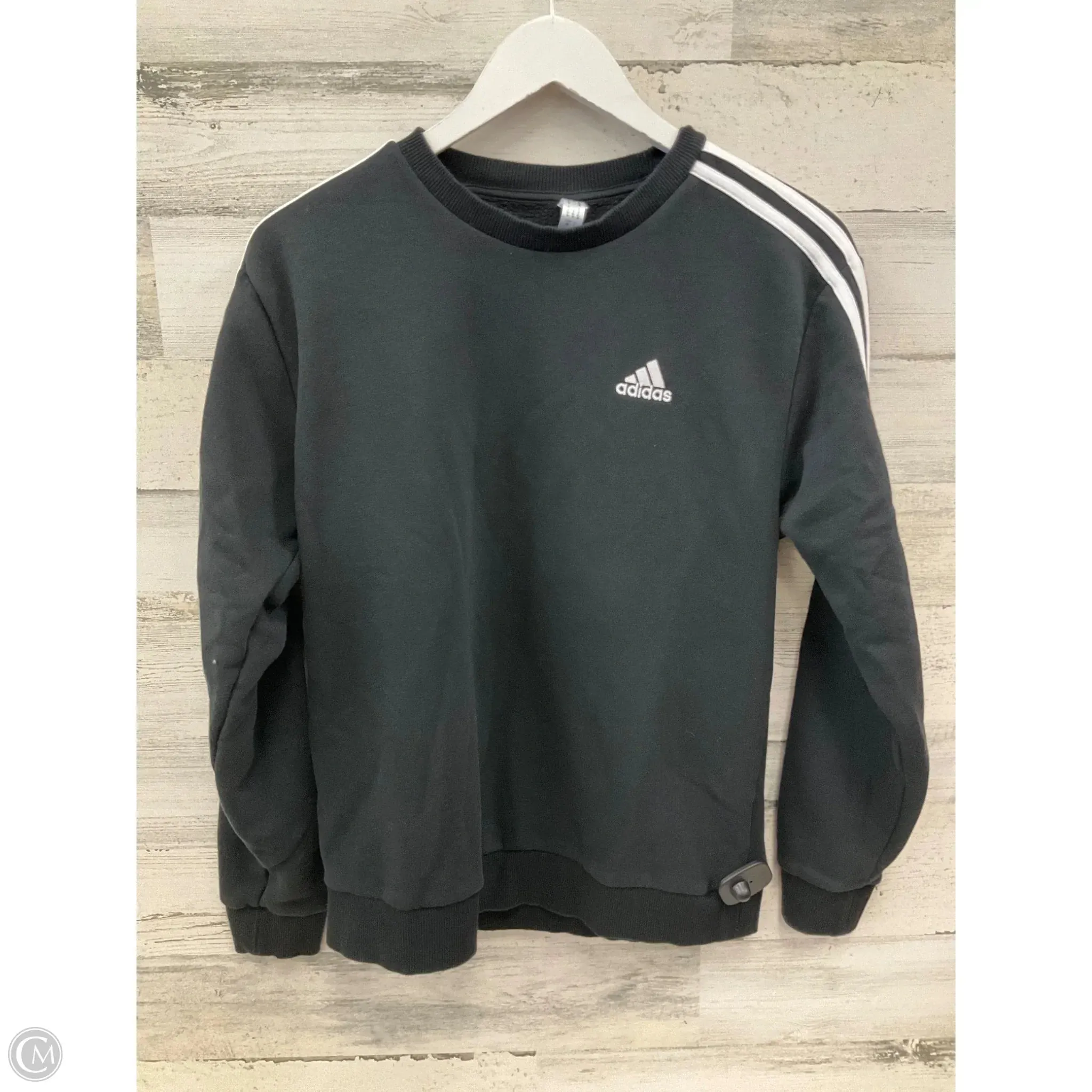 Athletic Sweatshirt Crewneck By Adidas In Black & White, Size: S