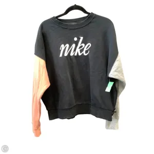 Athletic Sweatshirt Crewneck By Nike Apparel In Black & Pink, Size: M