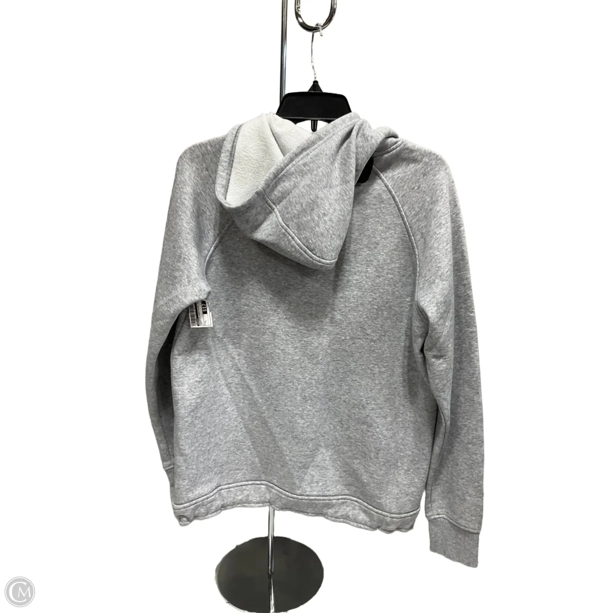 Athletic Sweatshirt Hoodie By Adidas In Grey, Size: L