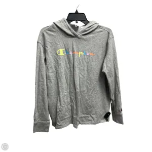 Athletic Sweatshirt Hoodie By Champion In Grey, Size: M