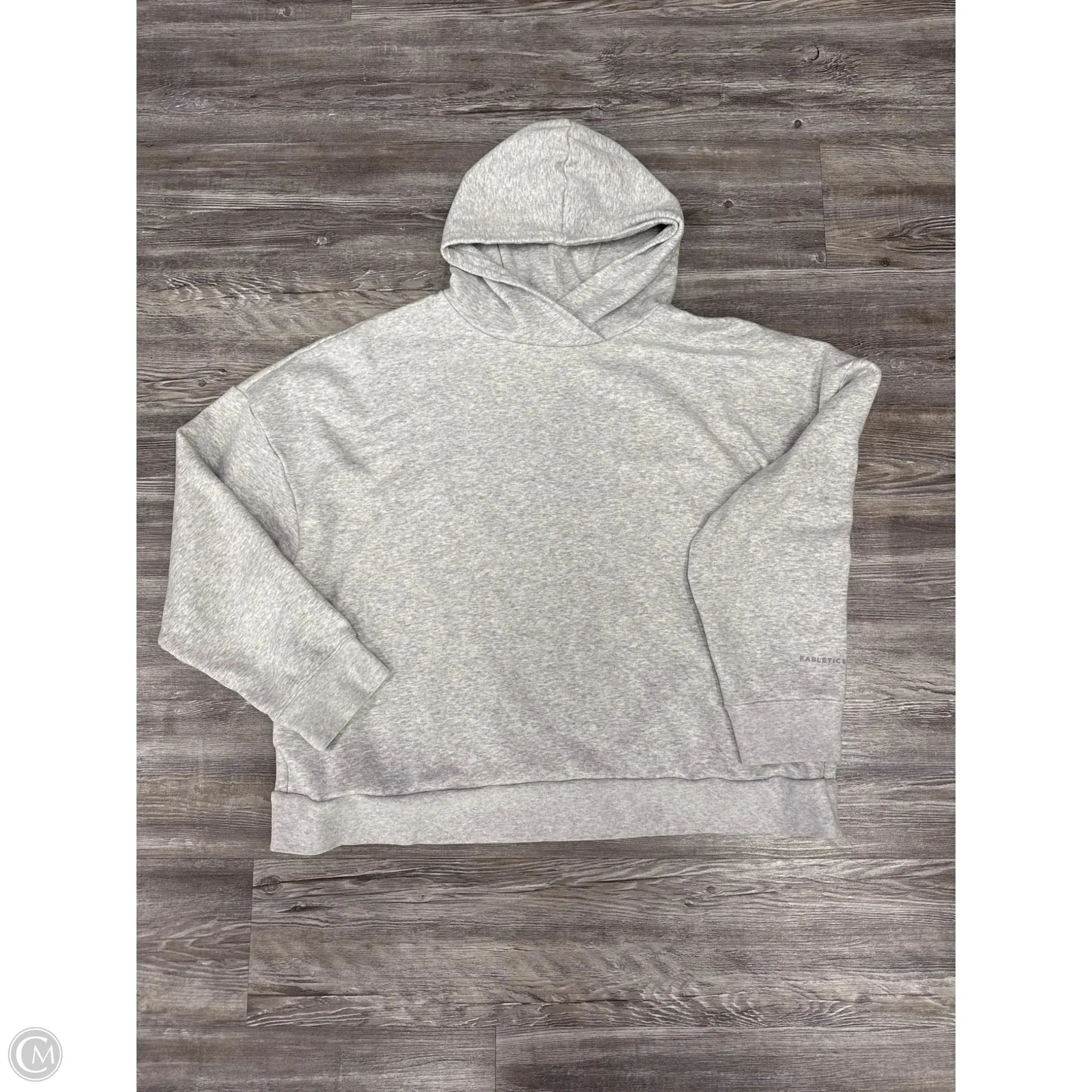 Athletic Sweatshirt Hoodie By Fabletics In Grey, Size: 2x