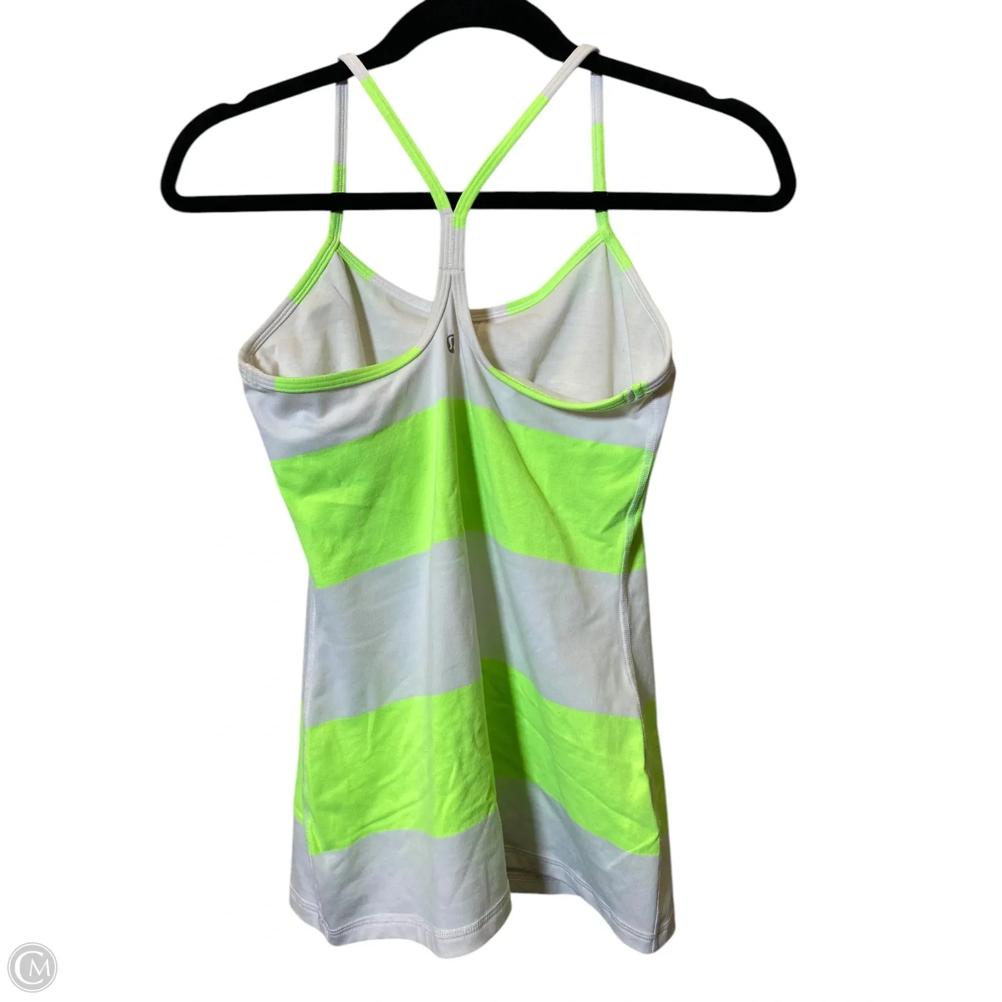 Athletic Tank Top By Lululemon In Green & White, Size: S