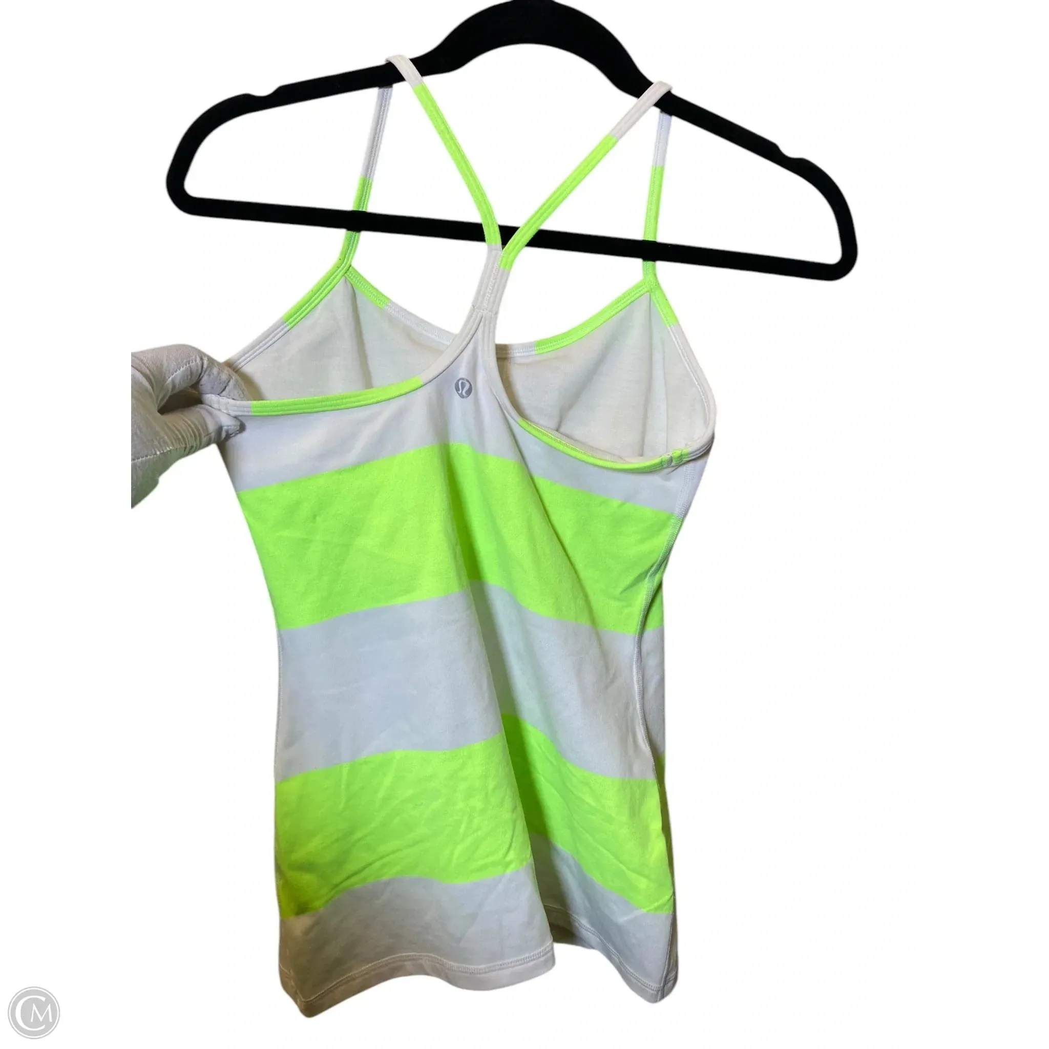 Athletic Tank Top By Lululemon In Green & White, Size: S