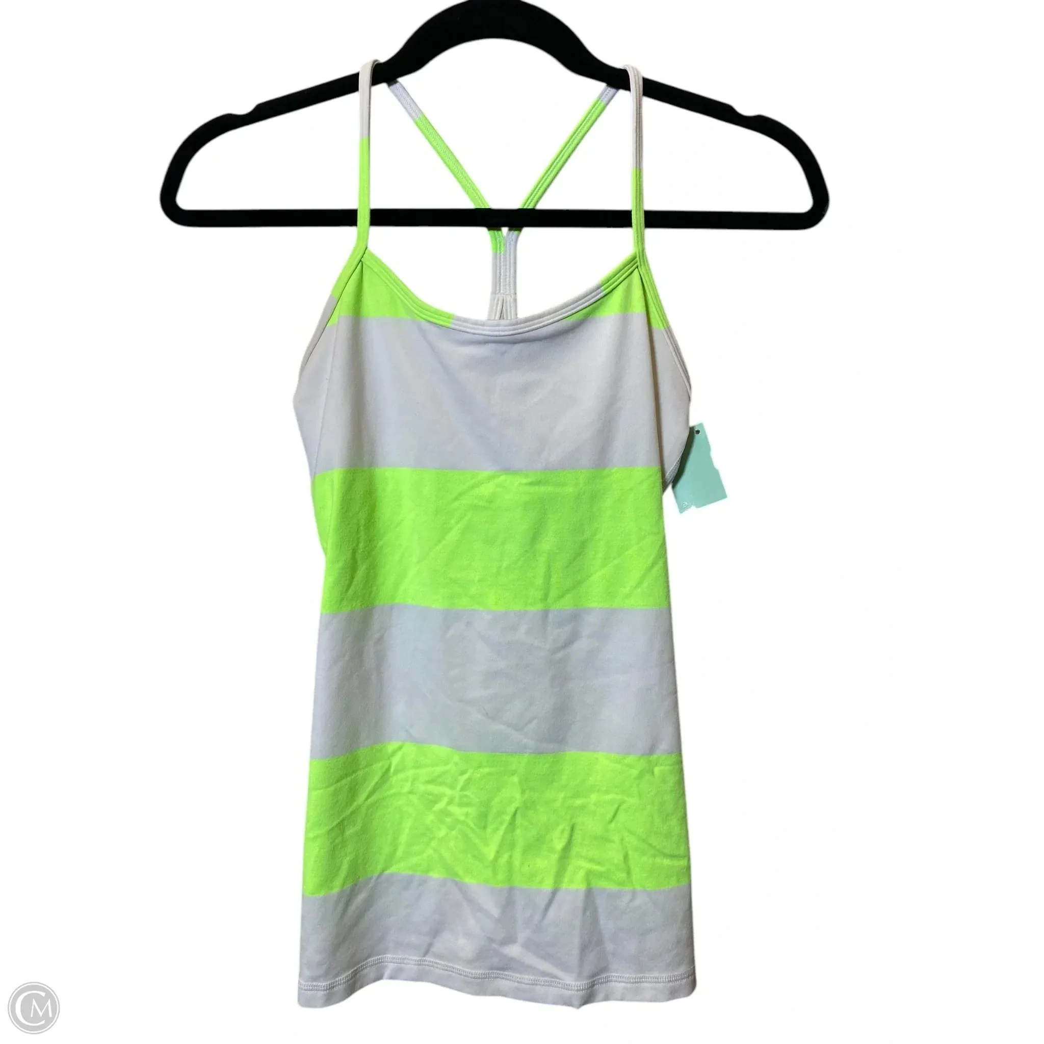 Athletic Tank Top By Lululemon In Green & White, Size: S
