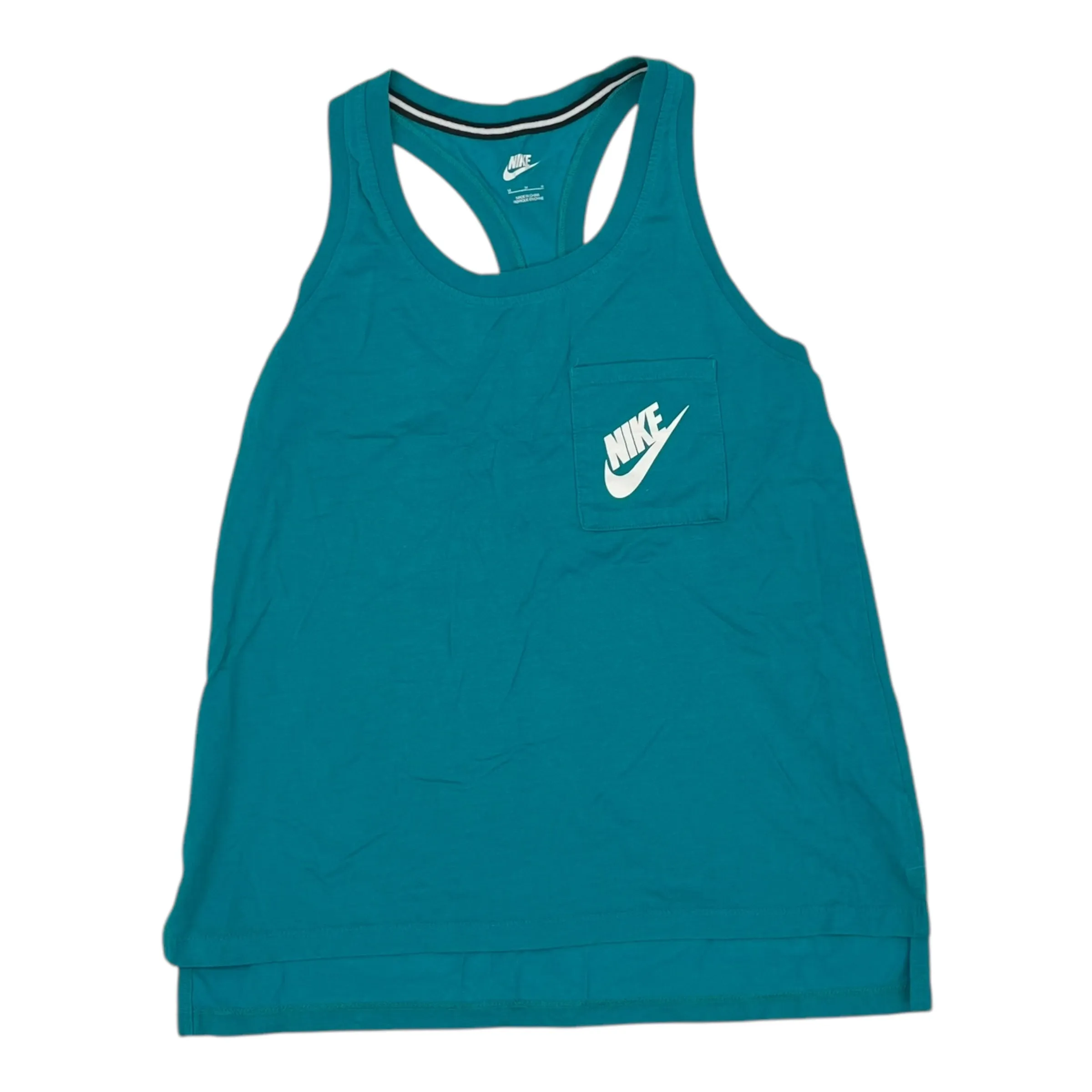 Athletic Tank Top By Nike Apparel In Teal, Size:M