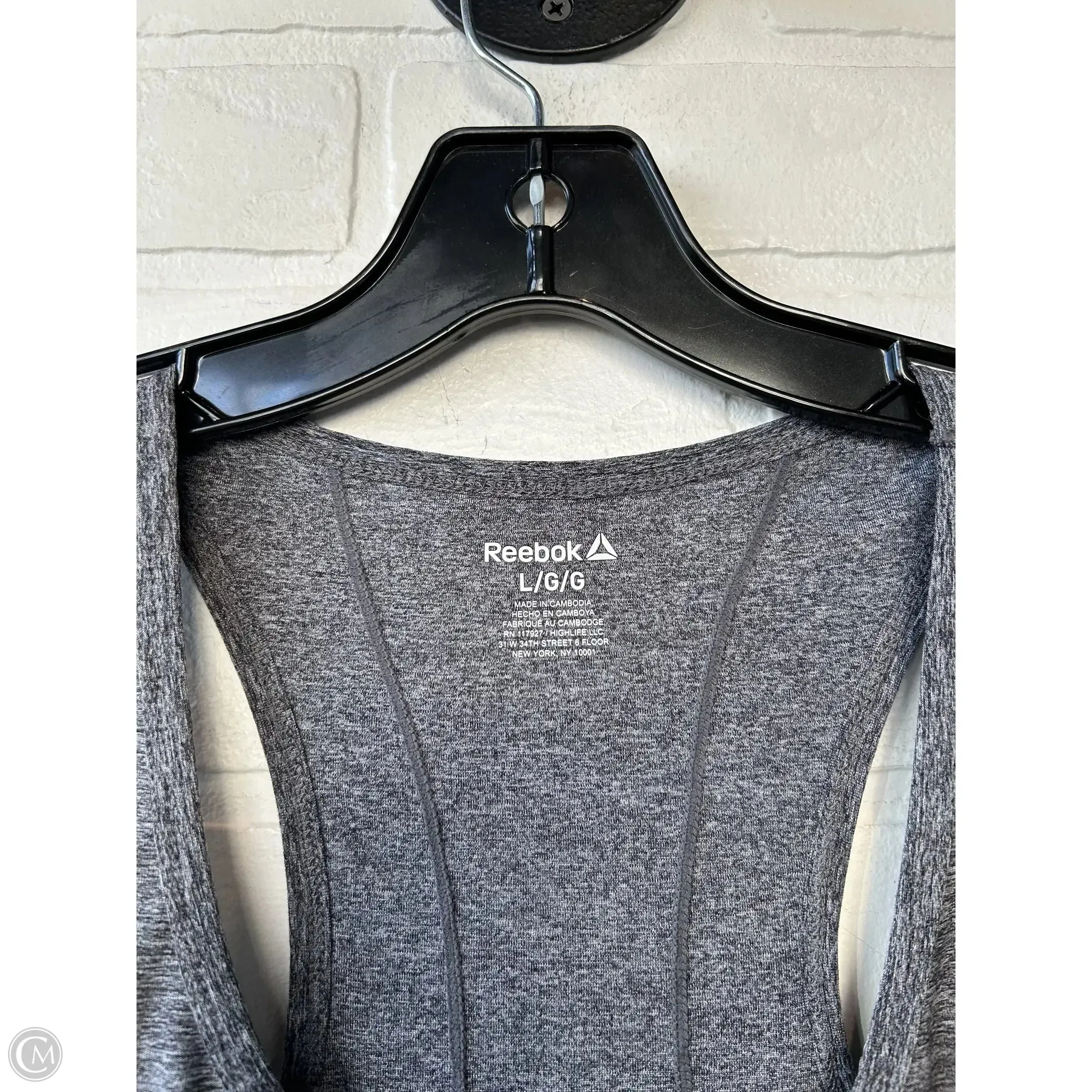 Athletic Tank Top By Reebok In Grey, Size: L