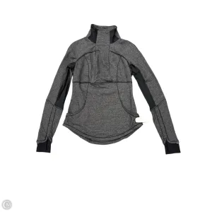 Athletic Top Long Sleeve Collar By Lululemon In Grey, Size: 6