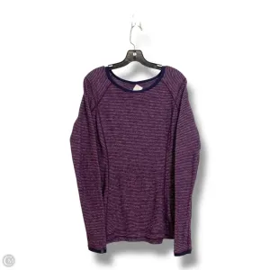 Athletic Top Long Sleeve Collar By Lululemon In Striped Pattern, Size: S