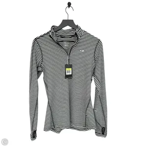 Athletic Top Long Sleeve Collar By Nike Apparel In Striped Pattern, Size: S