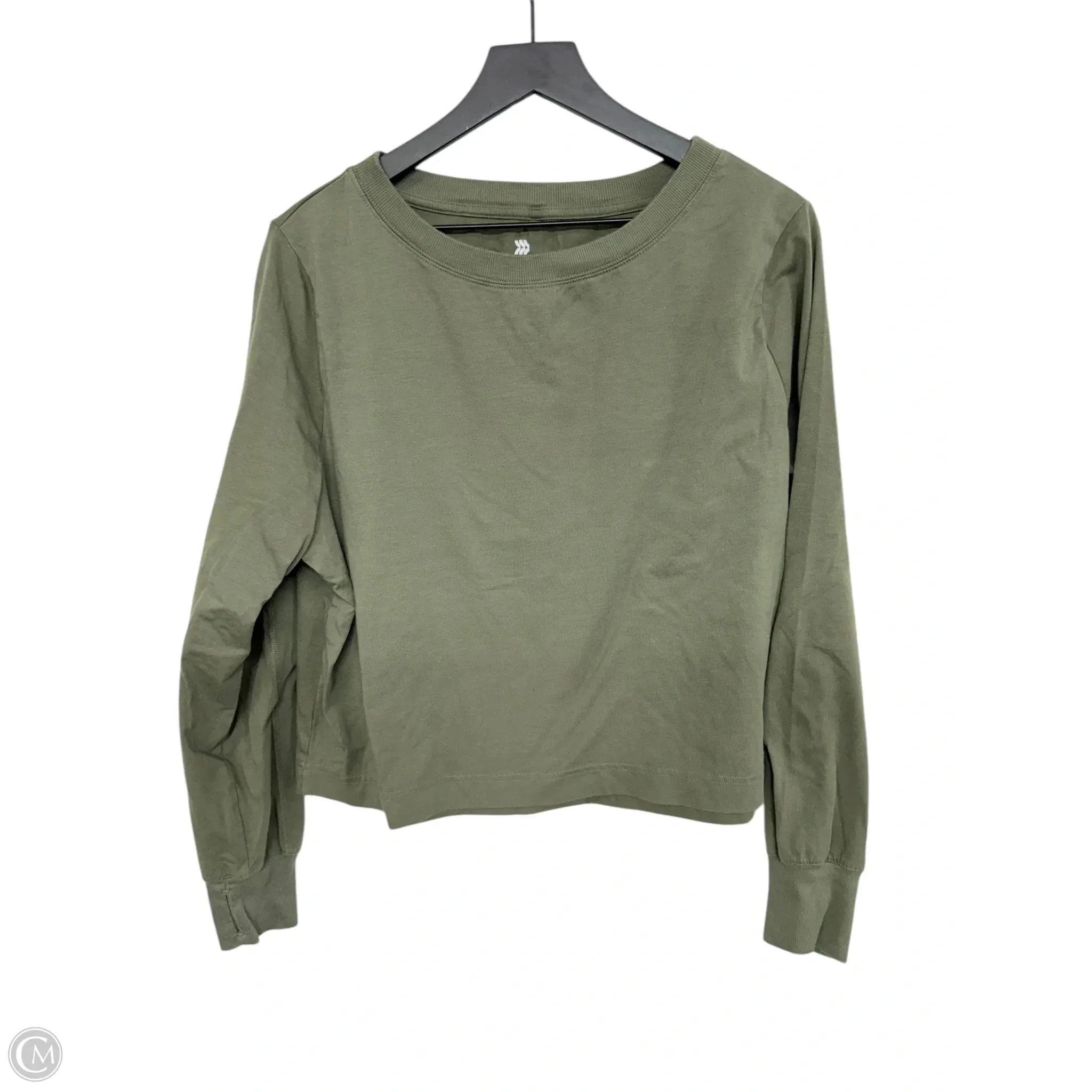 Athletic Top Long Sleeve Crewneck By All In Motion In Green, Size: M
