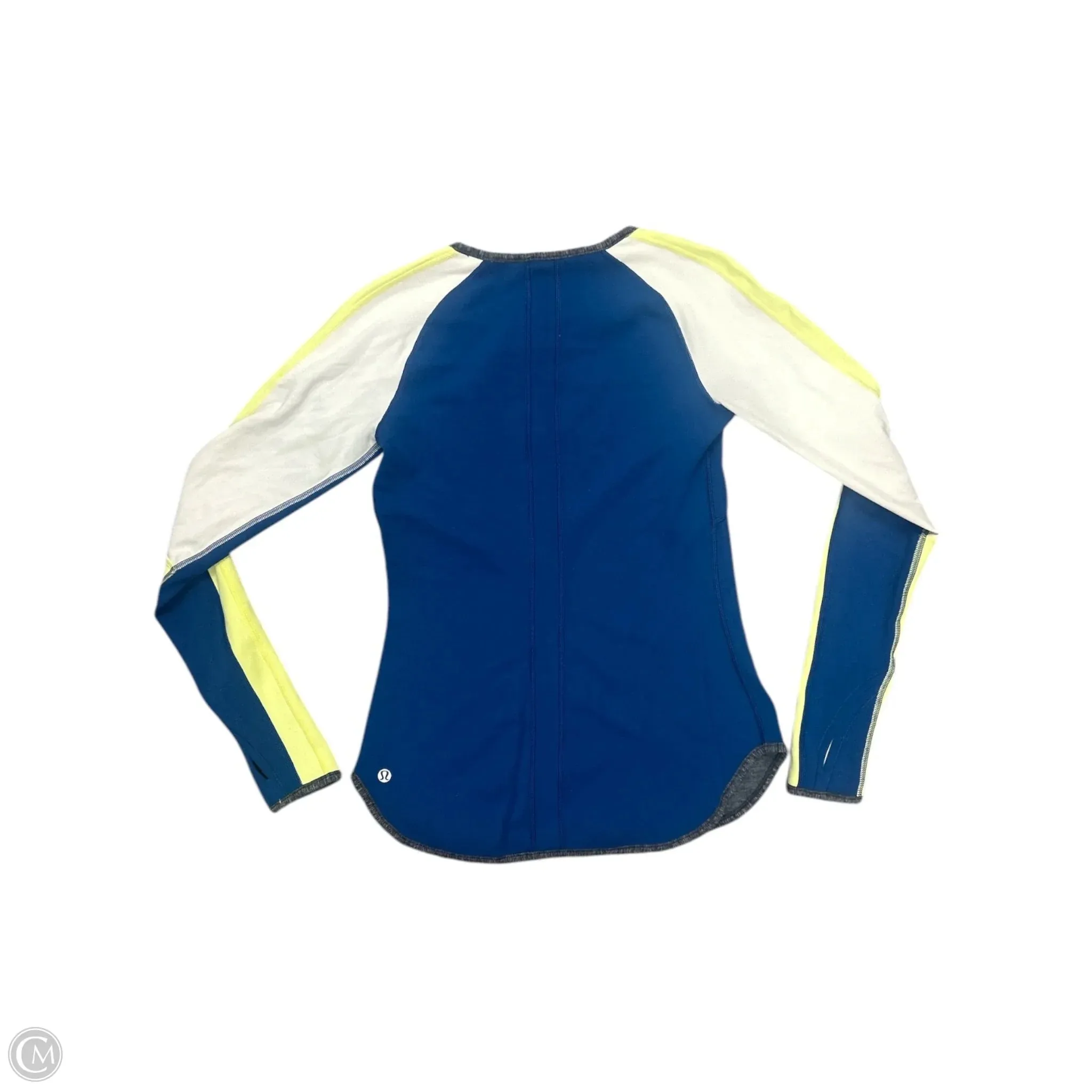 Athletic Top Long Sleeve Crewneck By Lululemon In Blue & Green, Size: 4