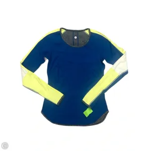 Athletic Top Long Sleeve Crewneck By Lululemon In Blue & Green, Size: 4