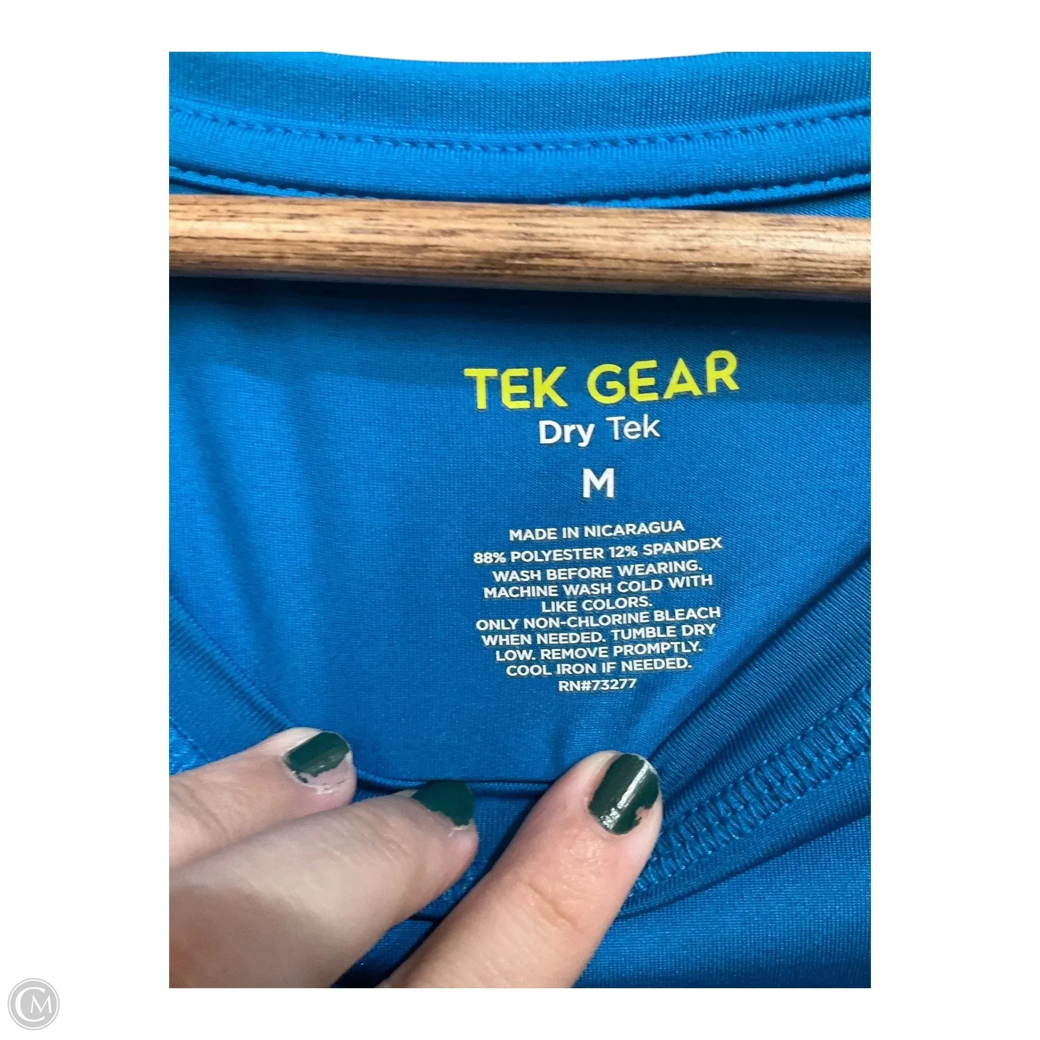 Athletic Top Long Sleeve Crewneck By Tek Gear In Blue, Size: M