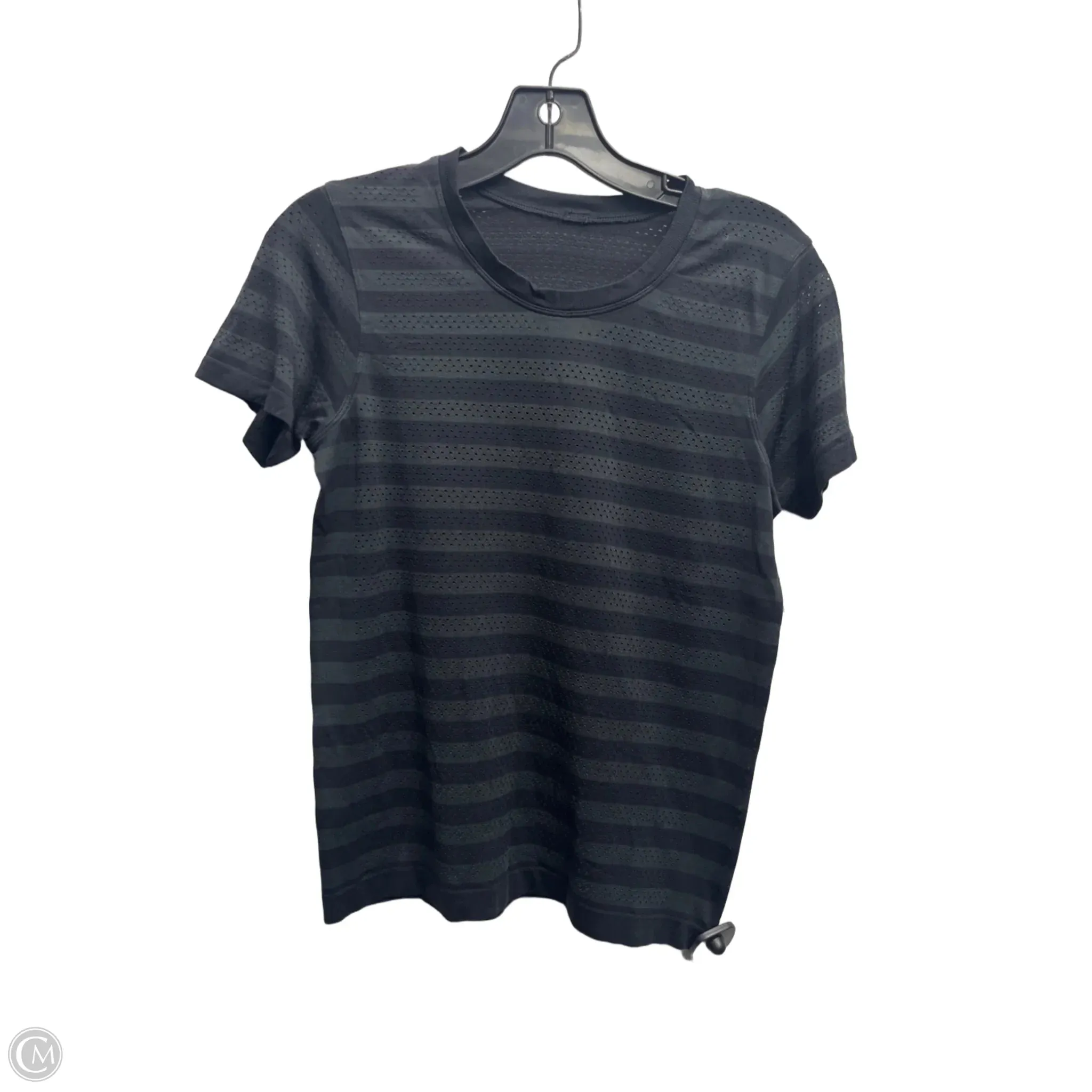 Athletic Top Short Sleeve By Lululemon In Black, Size: S