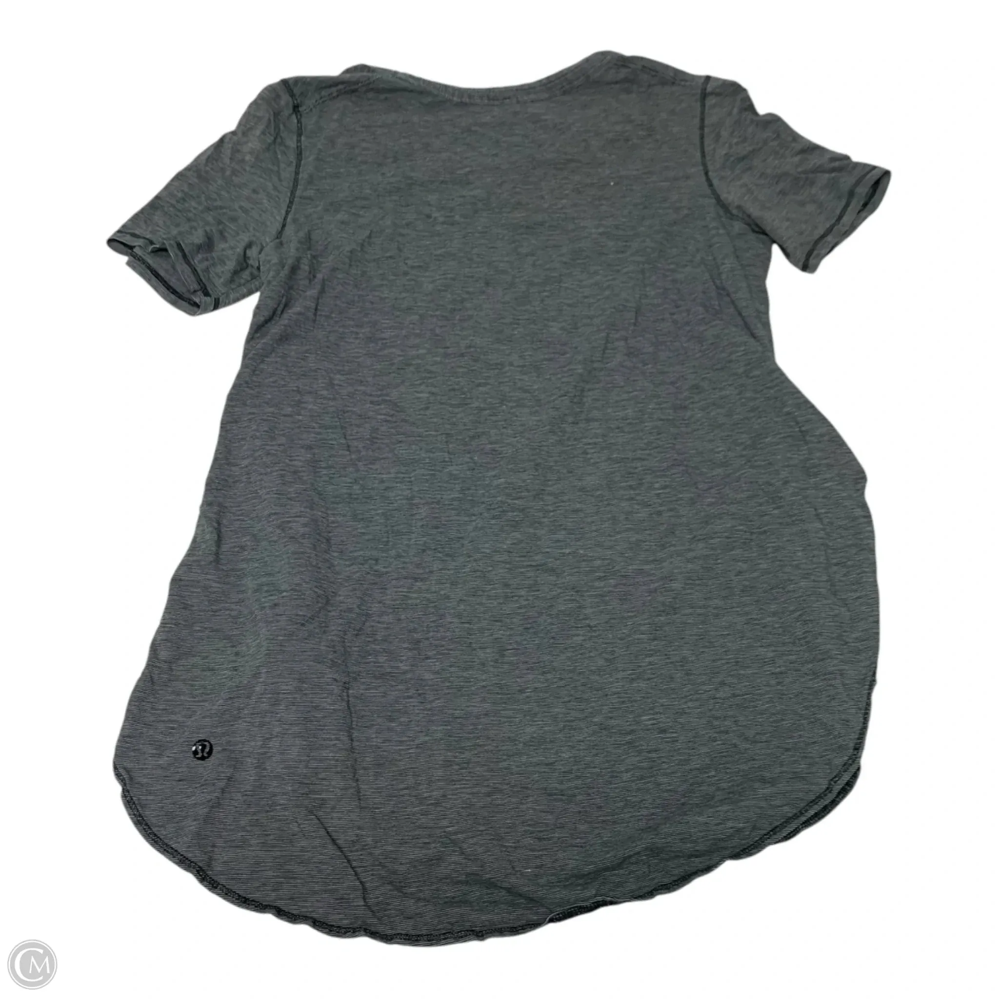 Athletic Top Short Sleeve By Lululemon In Grey, Size: S