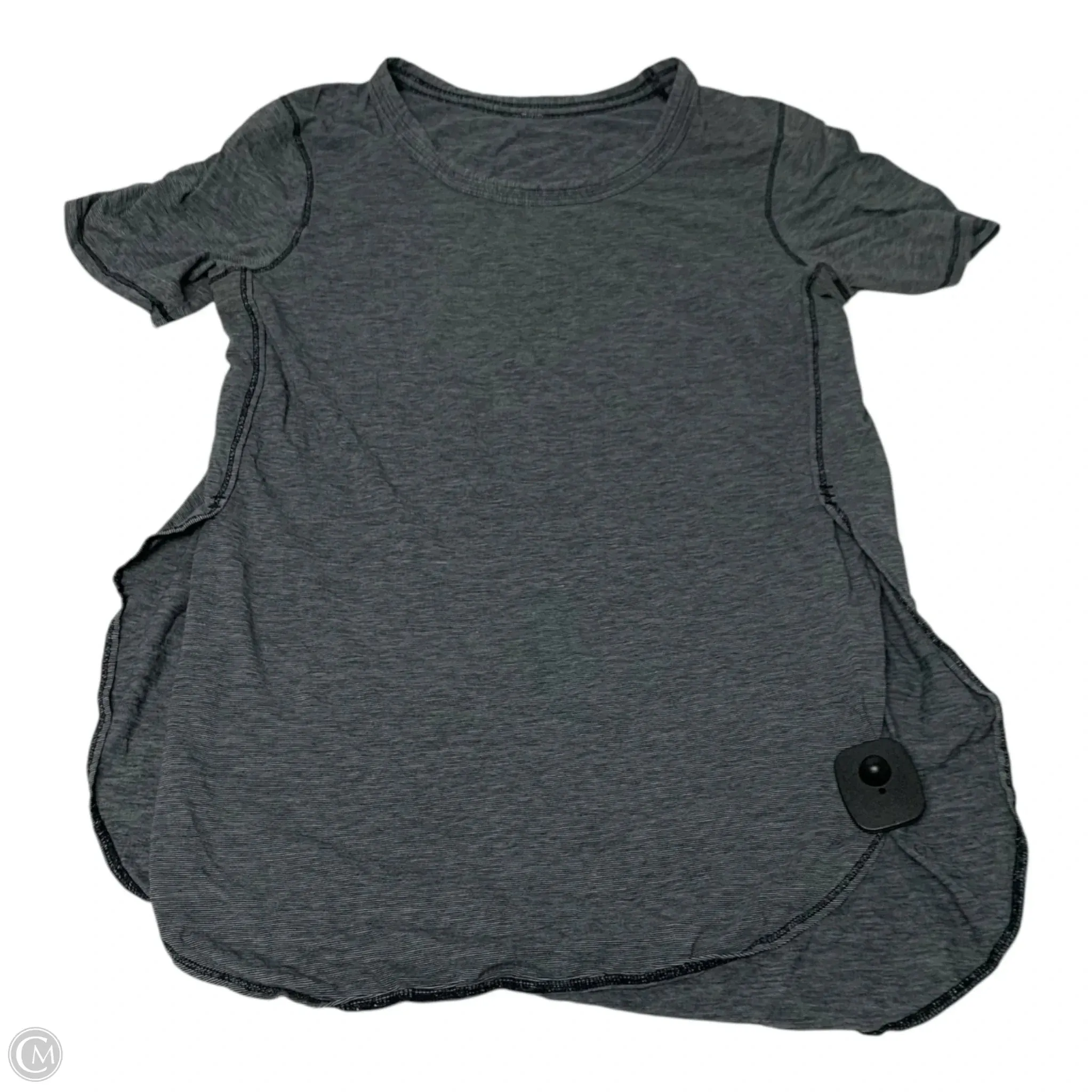Athletic Top Short Sleeve By Lululemon In Grey, Size: S