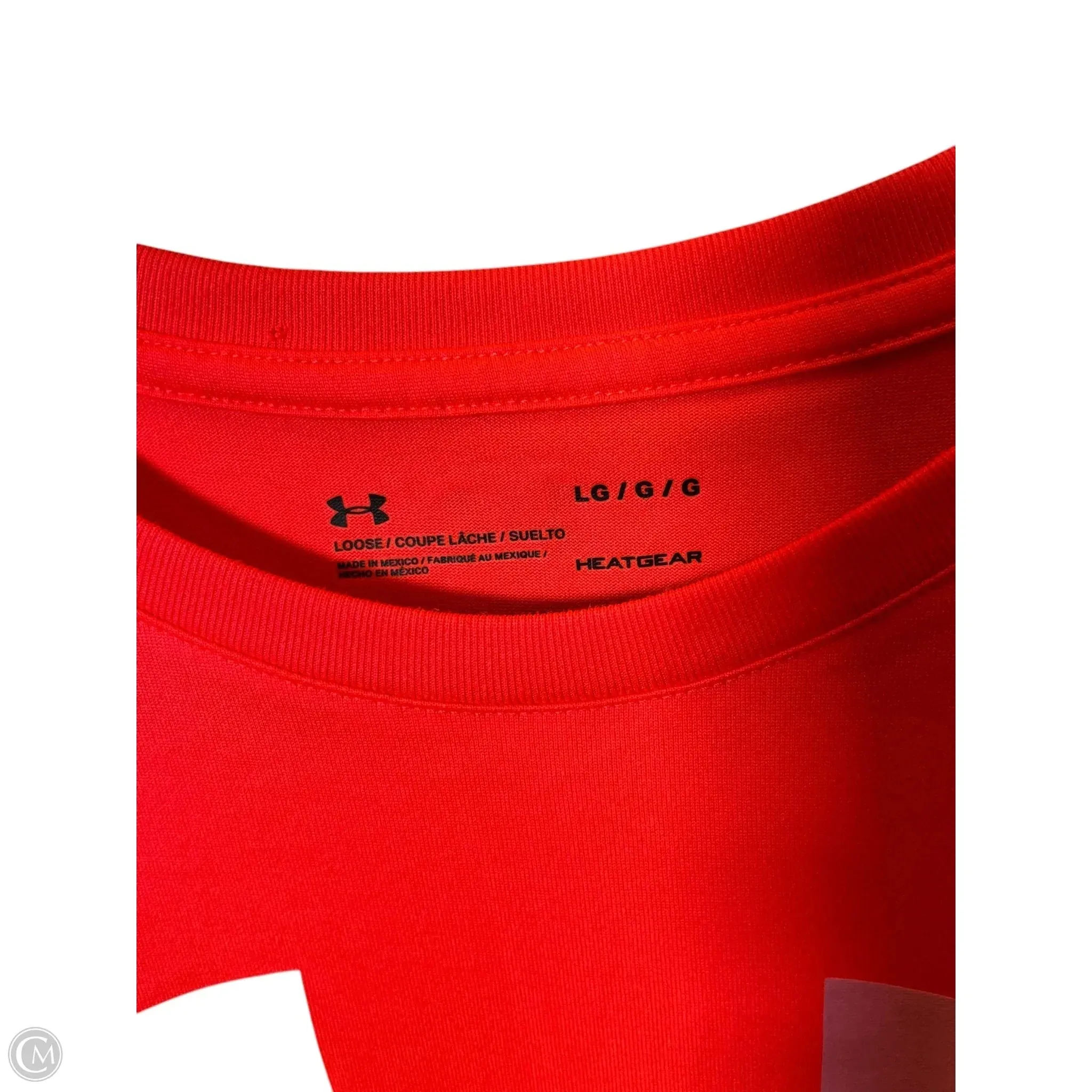 Athletic Top Short Sleeve By Under Armour In Orange, Size: L