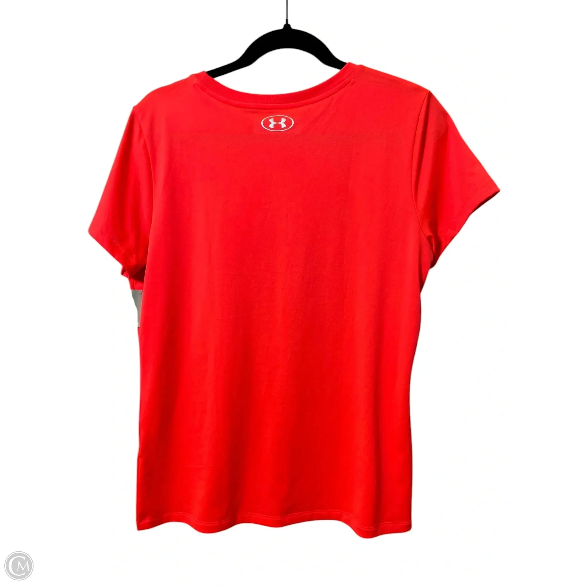 Athletic Top Short Sleeve By Under Armour In Orange, Size: L