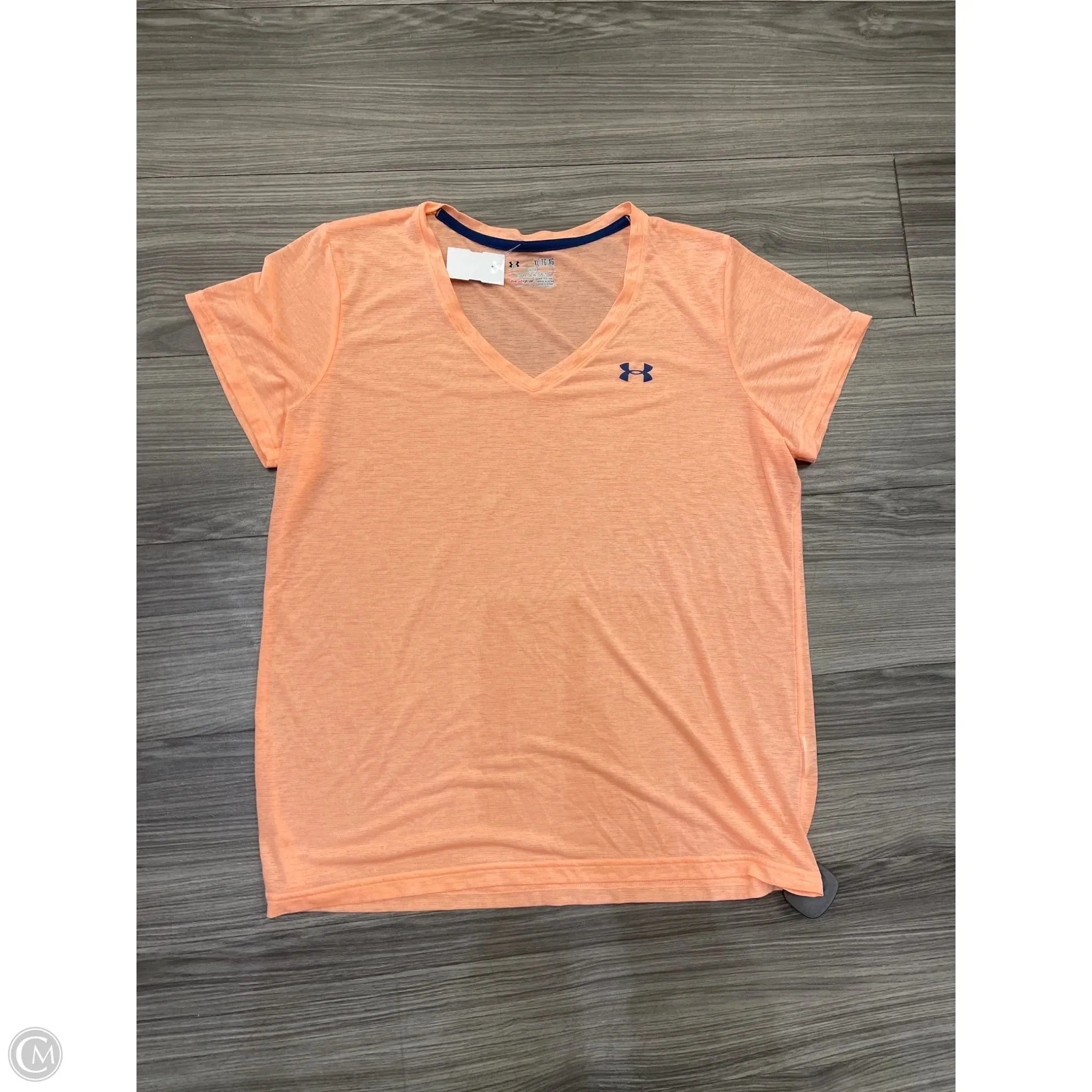Athletic Top Short Sleeve By Under Armour In Orange, Size: Xl