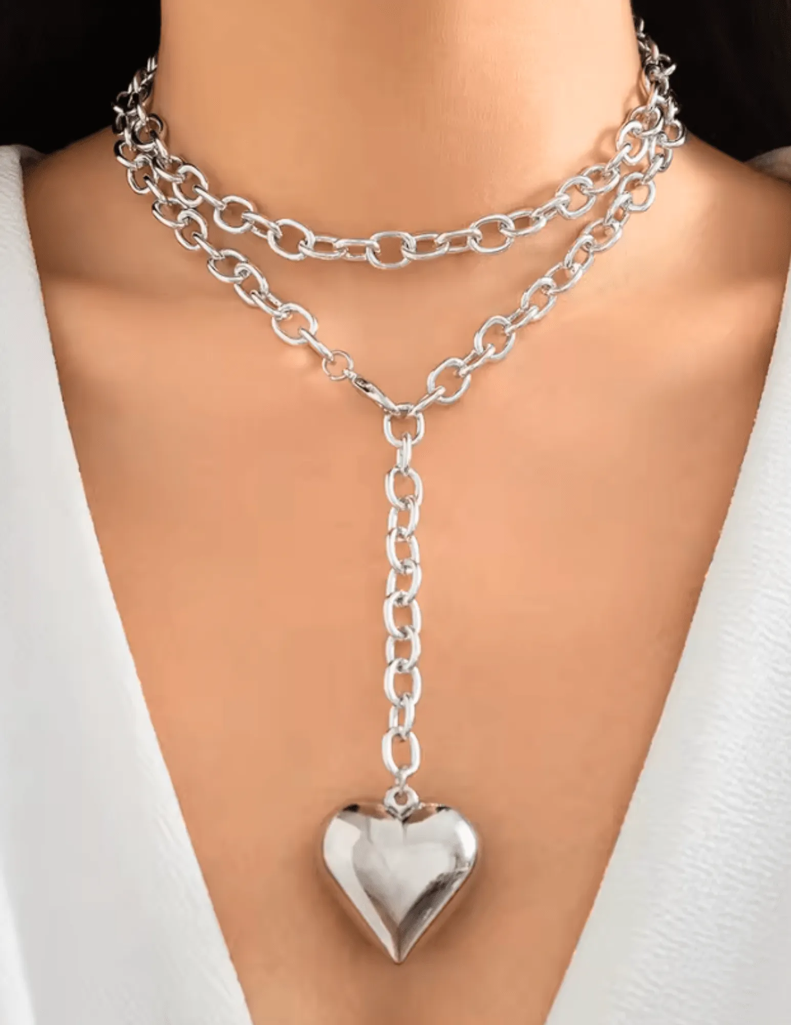 Austin Blaze Long Heart Pendant Necklace