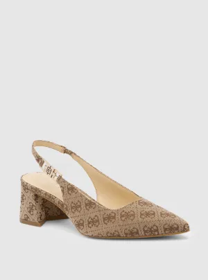 Beige Logo Zabela Sling Back Heel Guess