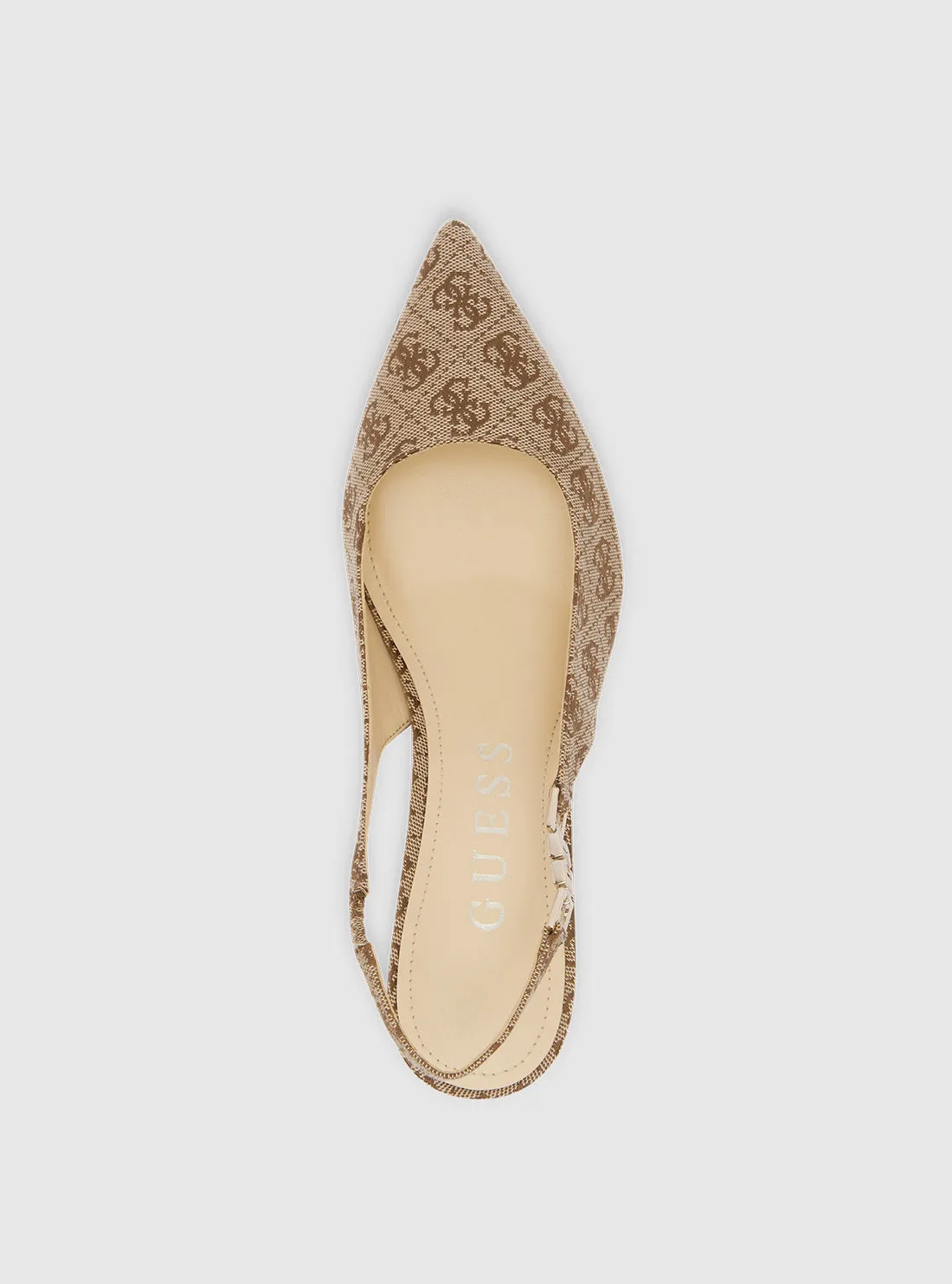 Beige Logo Zabela Sling Back Heel Guess