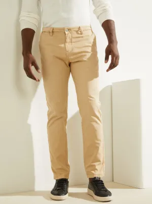 Beige Max Mid-Rise Slim Pants Guess