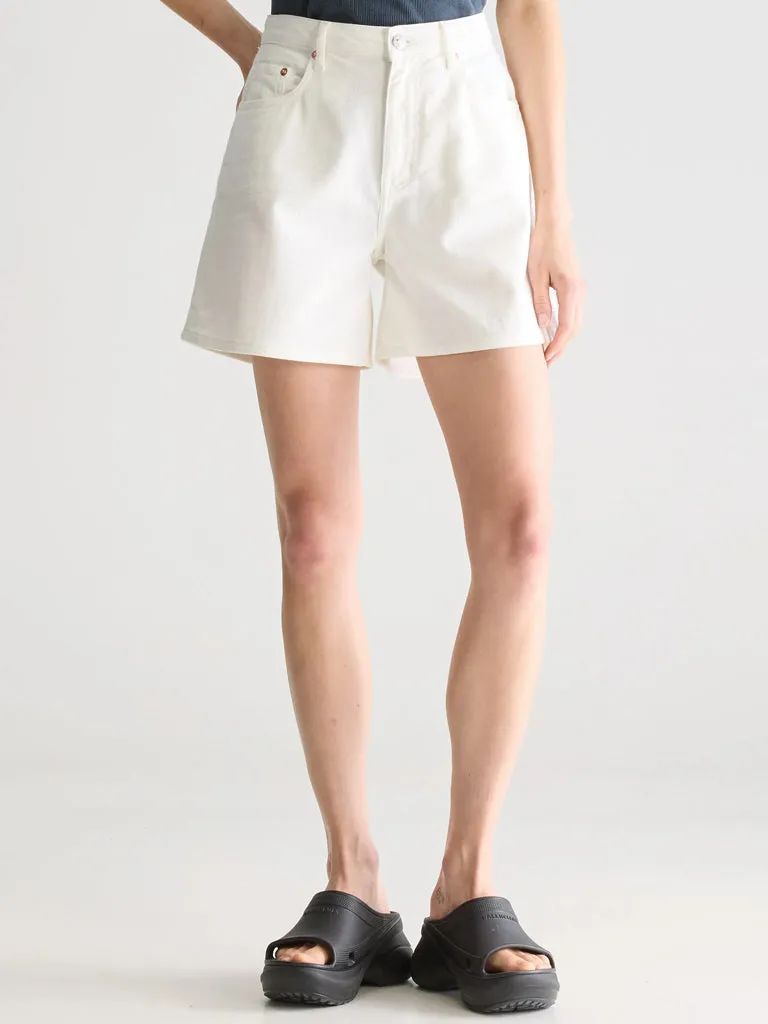 Bellerose Pactol Denim Shorts in White