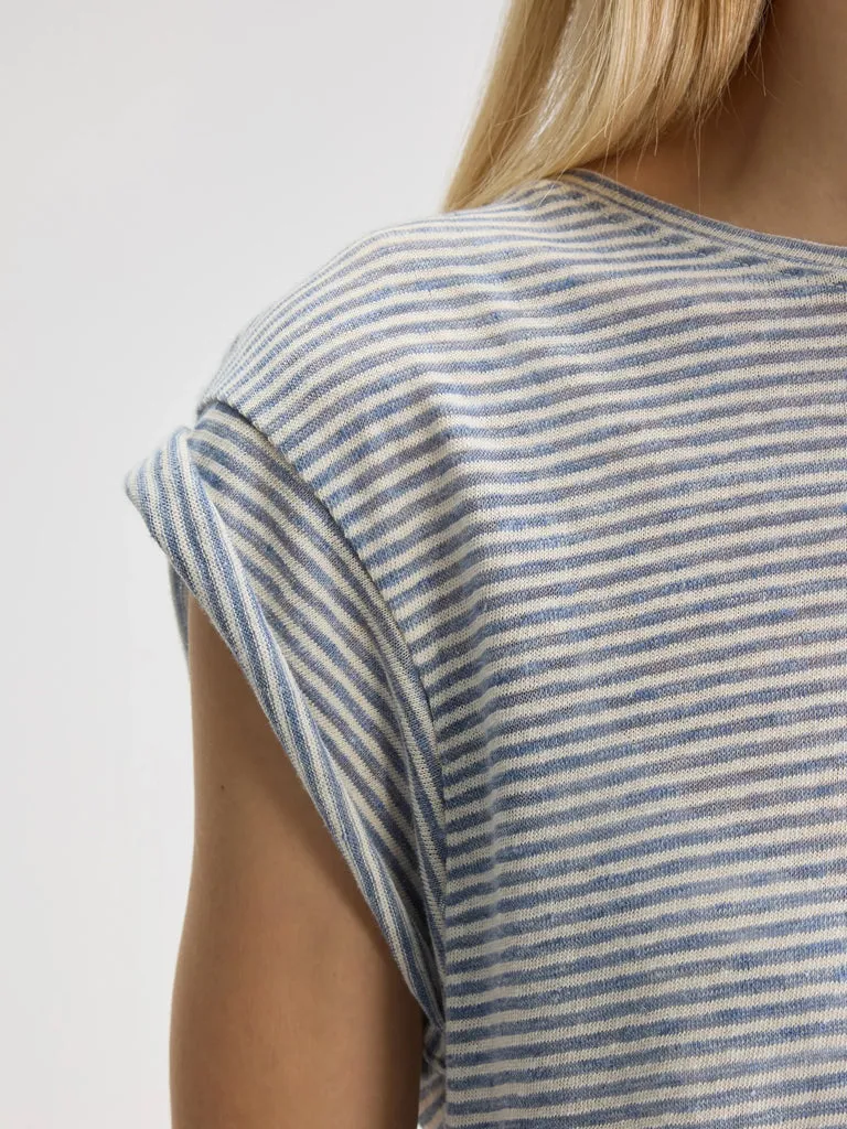 Bellerose Vlyn Stripe T-Shirt in Blue