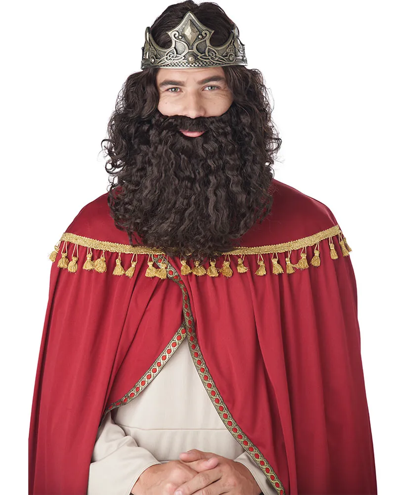 Biblical King Long Brown Wig and Beard