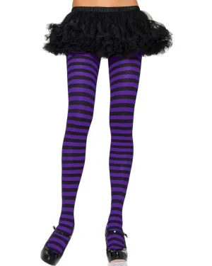 Black and Purple Striped Tights