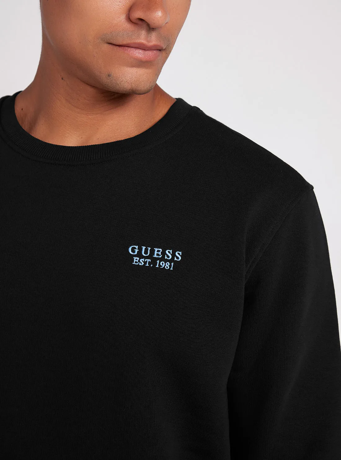 Black Back Geo-Metric Logo Print Jumper Guess