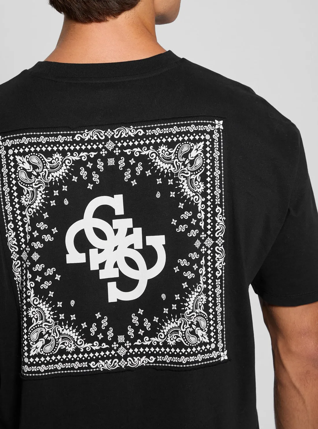 Black Bandana Applique T-Shirt Guess