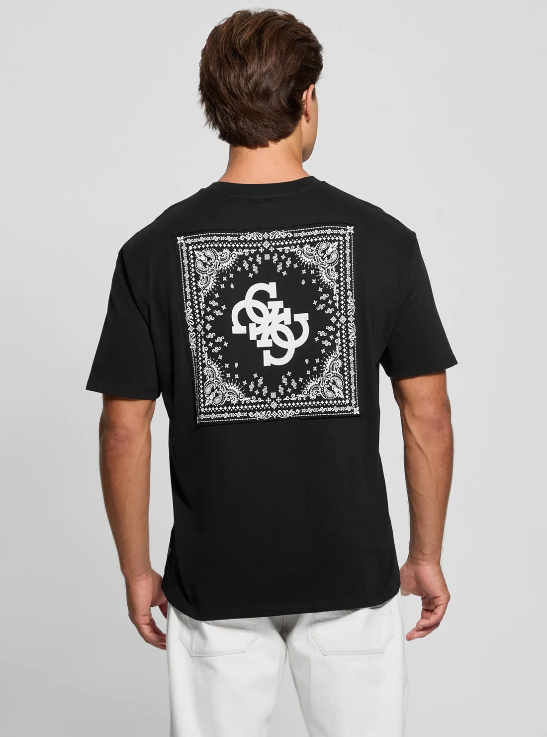 Black Bandana Applique T-Shirt Guess